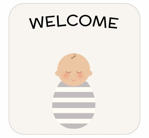 Stripe Baby Cocoon Swaddle Set | BABYjoe | With Headpiece & Announcement Card